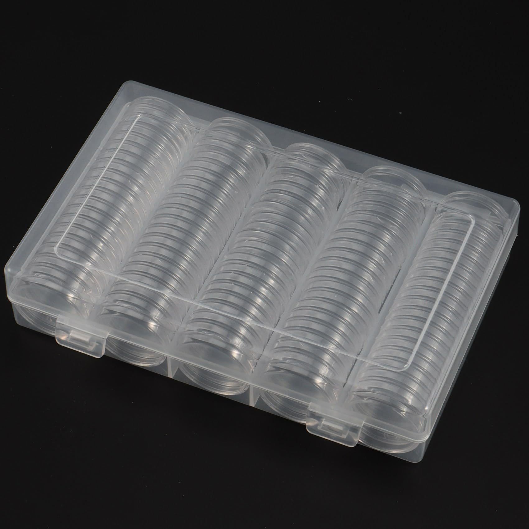 5X Soporte de Monedas de 17/20/25/27/30 mm, Cápsulas de Monedas de Plata de 500 Piezas con Junta de Espuma, Estuche de Monedas Profesional para la Colección de Monedas