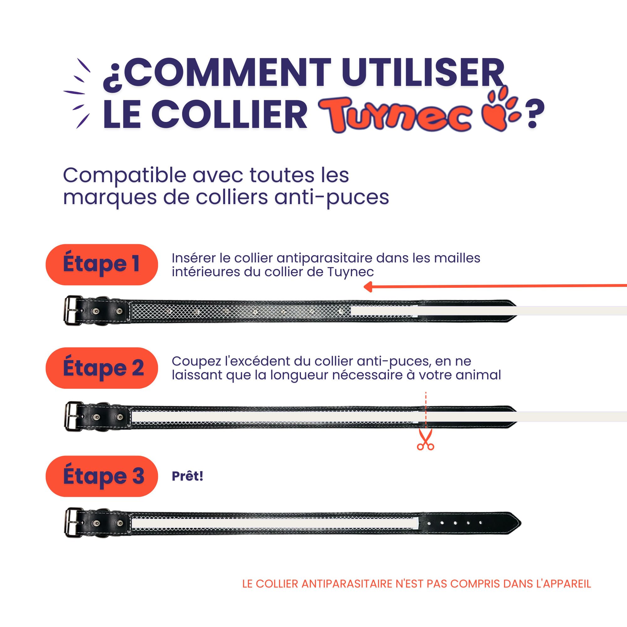 Collier pour Chien avec Filet de Protection pour Collier Anti Puces pour Chien, Collier Fait Main en Cuir de Haute Qualité Qui Protège et Prolonge la Durée du Antiparasitaire