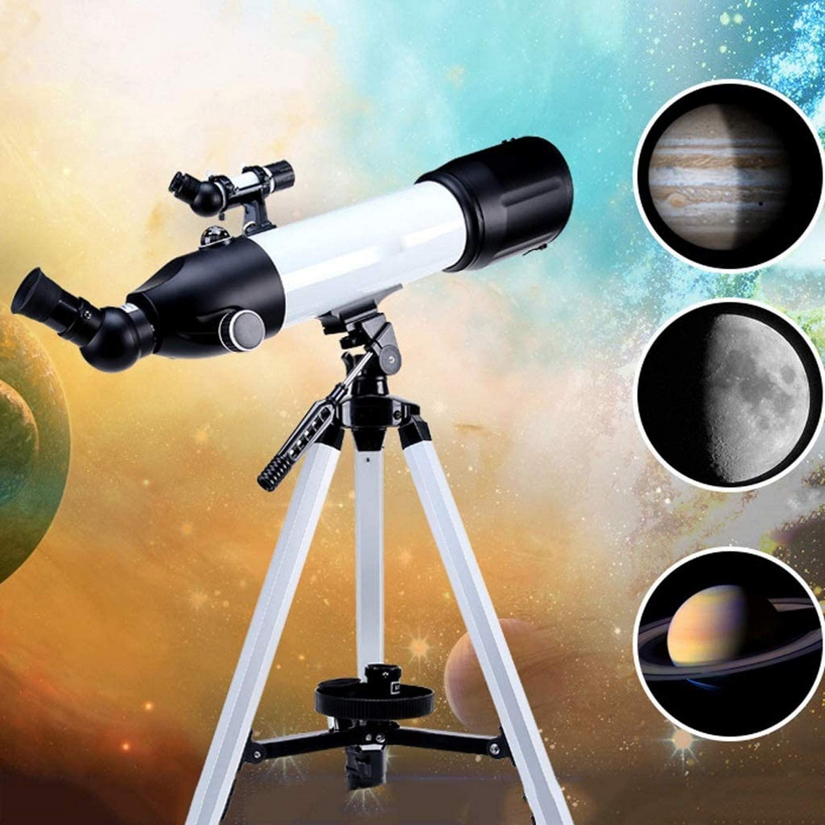 Telescopio per Bambini per Astronomia Telescopi rifrattori per Principianti con treppiede e Zaino, Telescopio astronomico Grande Astronomia per i Bambini per Esplorare Lo Spazio lunare