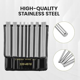 Brown & Sharpe 48-Piece Thread Measuring Wire Set with Portable Holder, 0.5mm to 6mm Range, Stainless Steel Thread Measurement Kit with 16 Different Diameters for All 60 U.S. and Metric Threads