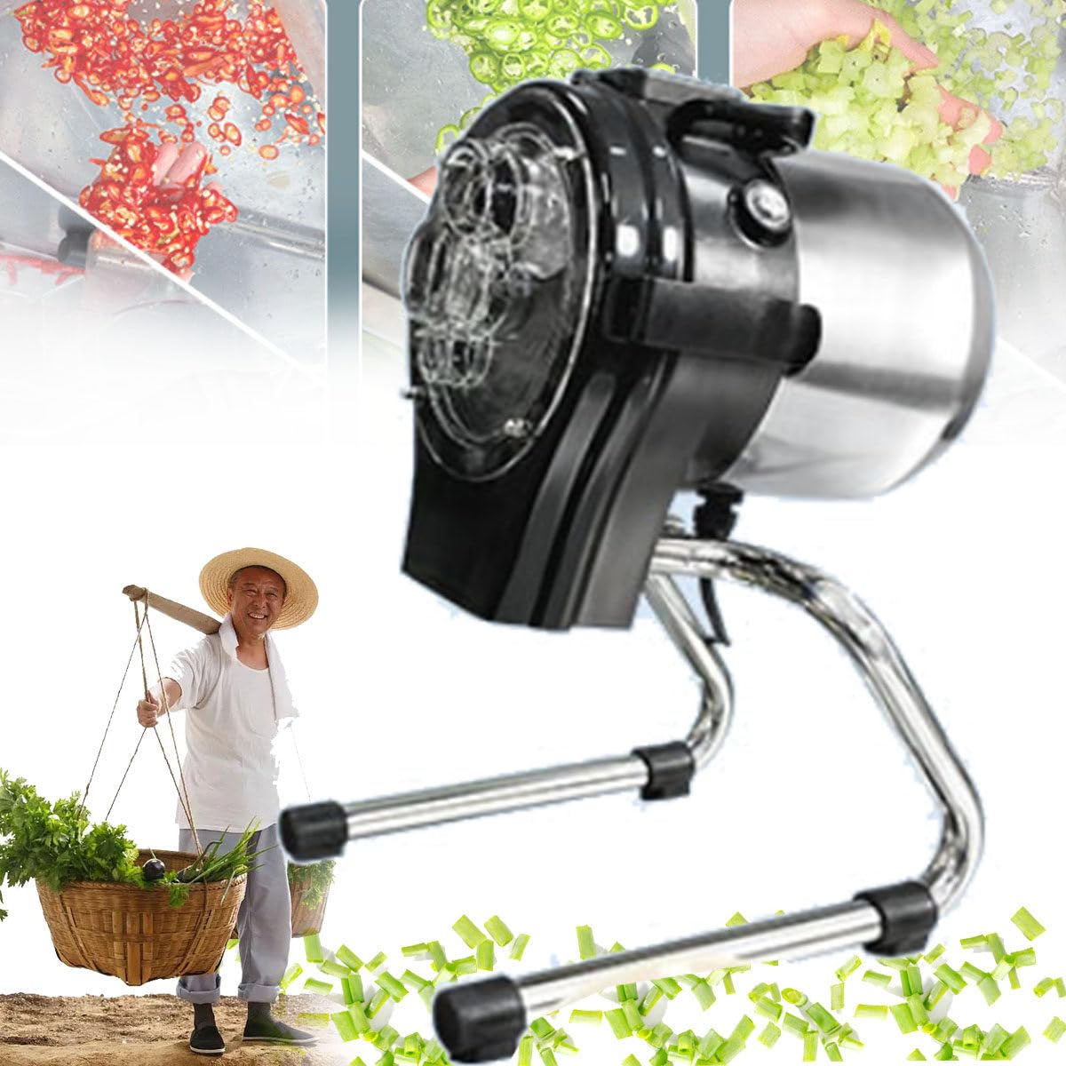 Cortadora eléctrica de verduras - Máquina de corte de grado comercial para el hogar, supermercados y fábricas