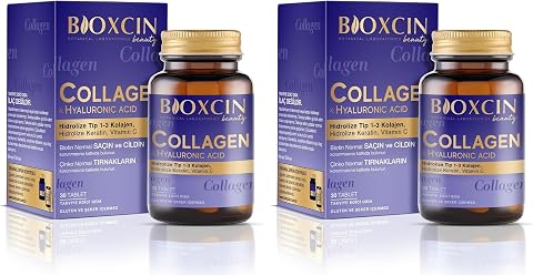 Bioxcin Beauty Collagen 30 Tablet – Tip1 Tip 3 Hidrolize Kolajen, Hyaluronik Asit, Vitamin C ve Biotin İçeren Takviye (2 paketi)