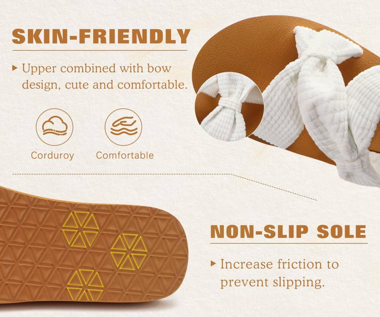 KuaiLu Womens Dressy Bow Sandals Arch Support Yoga Foam Cushion Comfortable Walking Slides Open Toe Summer Beach Indoor Outdoor Slippers - Image 5