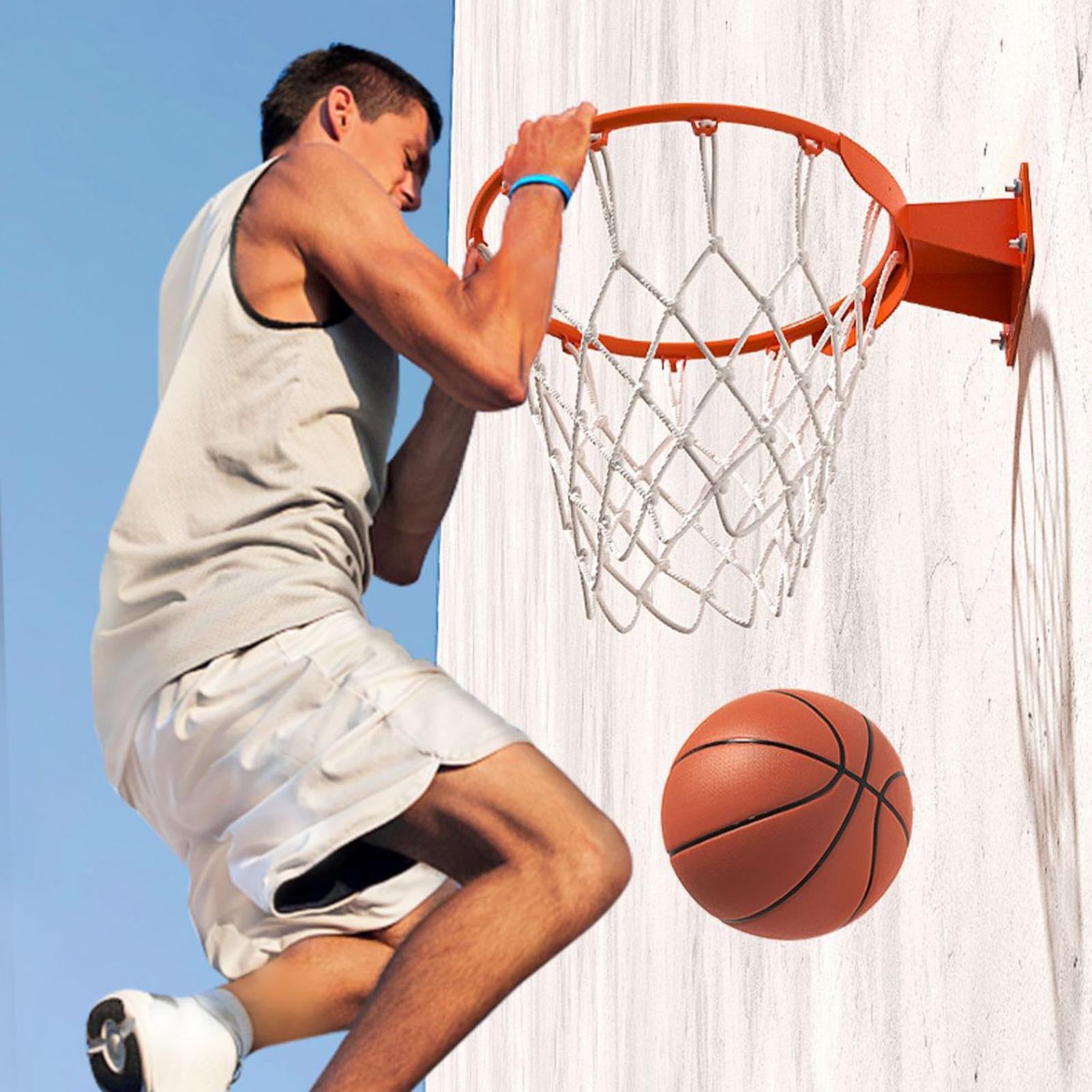 Basketballkorb für Erwachsene, Basketballkorb aus Stahl | Vielseitiger Basketballkorb aus Stahl | Verdicktes und benutzerfreundliches Basketballzubehör, stabiler Basketballreifen für