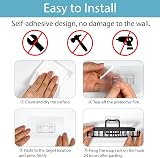 YoHyien 2 Pezzi Acciaio Inossidabile Portasapone da Muro, Porta Sapone Doccia Adesivo con Ganci e Salvasapone, Portasaponetta senza Foratura per Bagno, Cucina, Impermeabile e Antiruggine (Nero) - 6