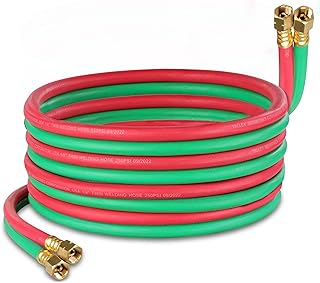 ABN Oxygen Acetylene Hose 1/4 Inch B Fittings Twin Welding Hose Oxy Acetylene Torch Hose Cutting Torch Hoses, 25 Foot