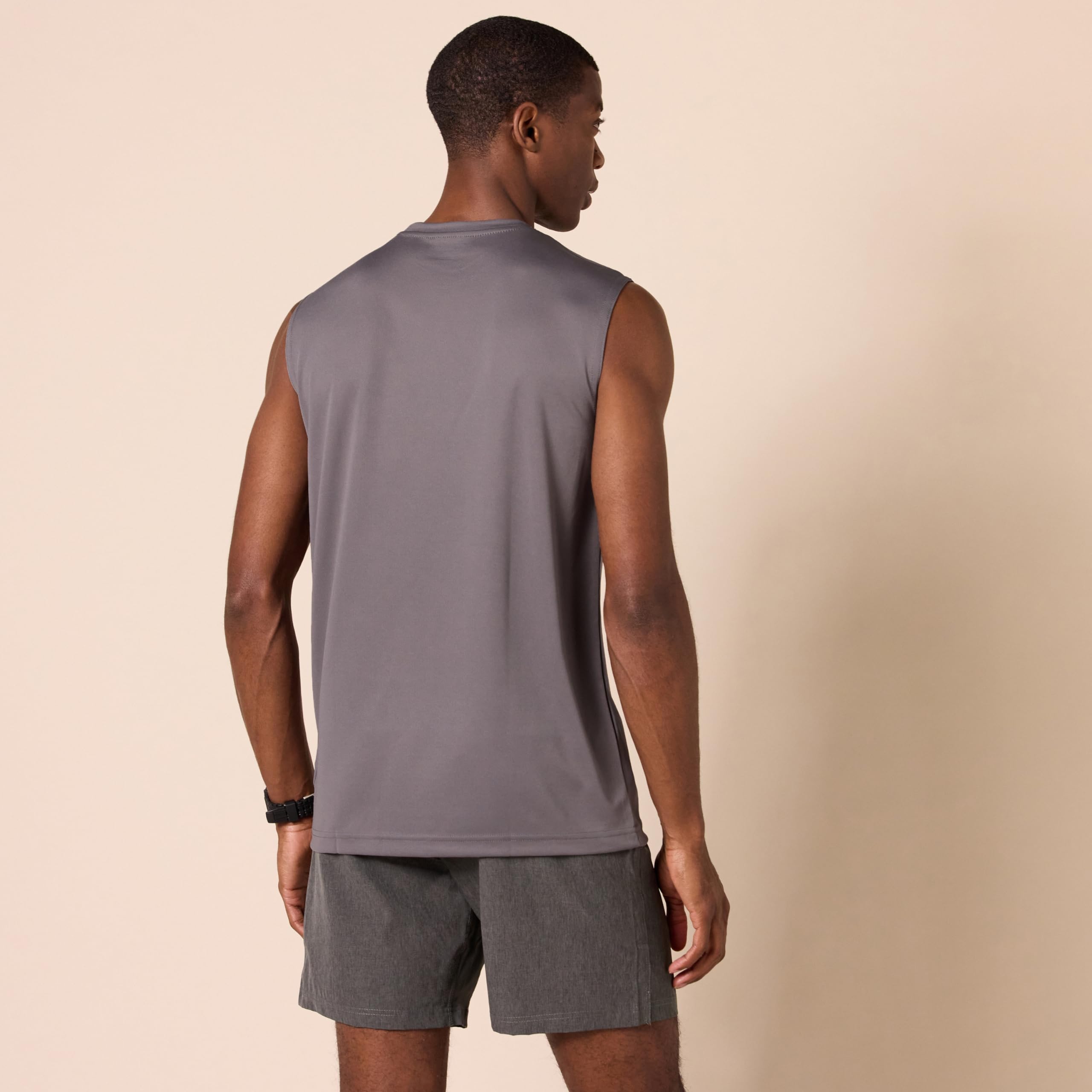 Amazon Essentials Muscle Shirts Men Pack of 2, Active Performance Tech Tank Tops Grey/Royal Blue, X-Large