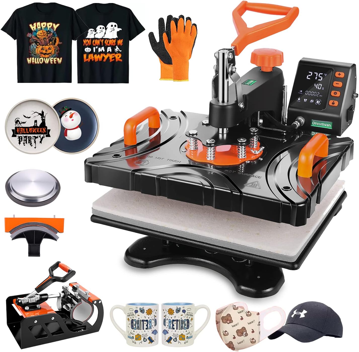 Buy DREAMVAN Upgrade Heat Press Machine,12x15 Inch 5 in 1 Heat Transfer