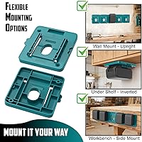 Vista 4 de Soporte de montaje de batería funciona para baterías Makita de 18 V, soporte de pared para BL1860 BL1850 BL1840 BL1830, organiza coche/taller/camión