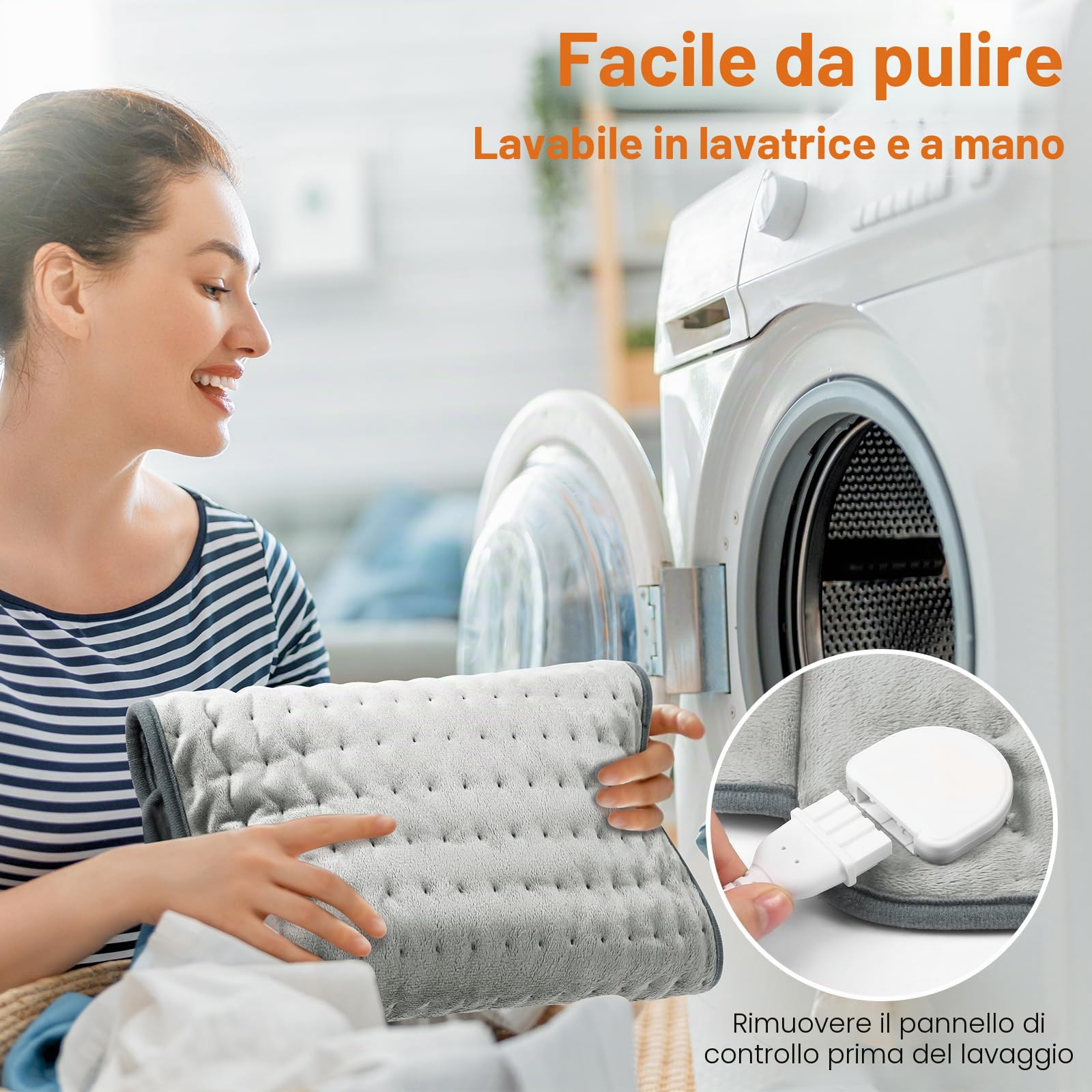 Termoforo Elettrico 126 x 30 cm Termoforo Lombare con 6 Livelli di Temperatura e Spegnimento Automatico Riscaldamento Rapido Lavabile Cuscino Termico Elettrico Per Schiena Spalle Addome Heizkissen
