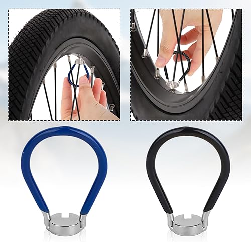 Miniatura 5 de BOXOB Juego de 7 llaves de radios de bicicleta, kit de herramientas portátiles para radios de bicicleta con 2 llaves de radio, 2 llaves de agarre de