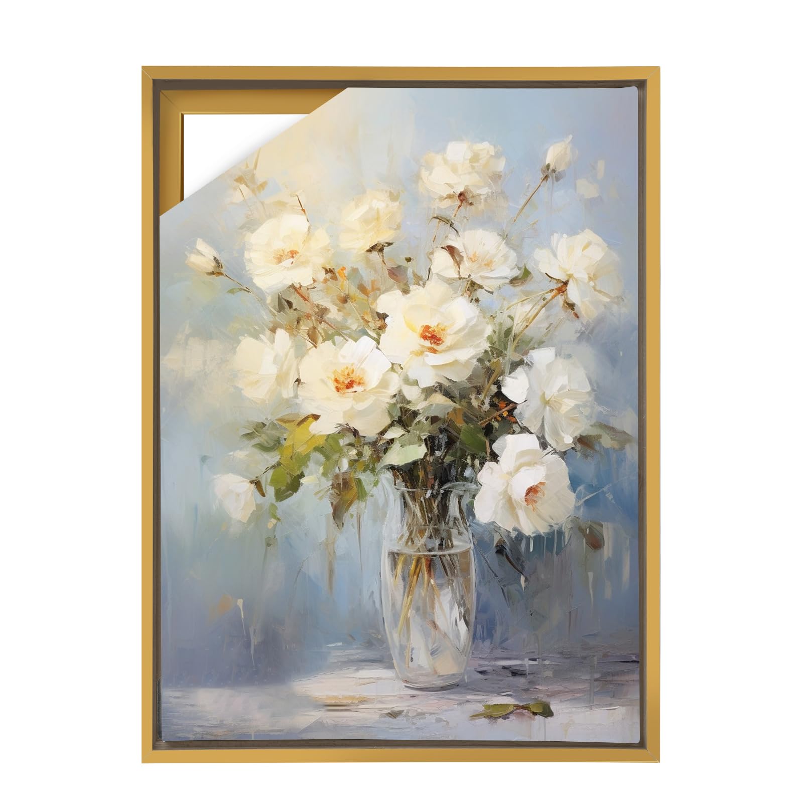 Floater Frame 40x50cm, Depth Effect MDF Picture Frame for Paints, Photo, Pre-drilled Holes DIY Canvas Frames Set for Gallery, Bedroom (Gold, 40x50cm) — image 1
