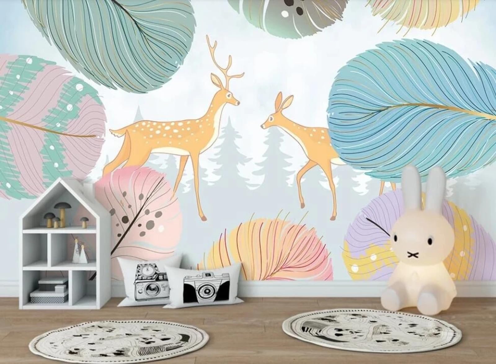 Peinture Murale Cerf 3D Papier Peint Salon Chambre