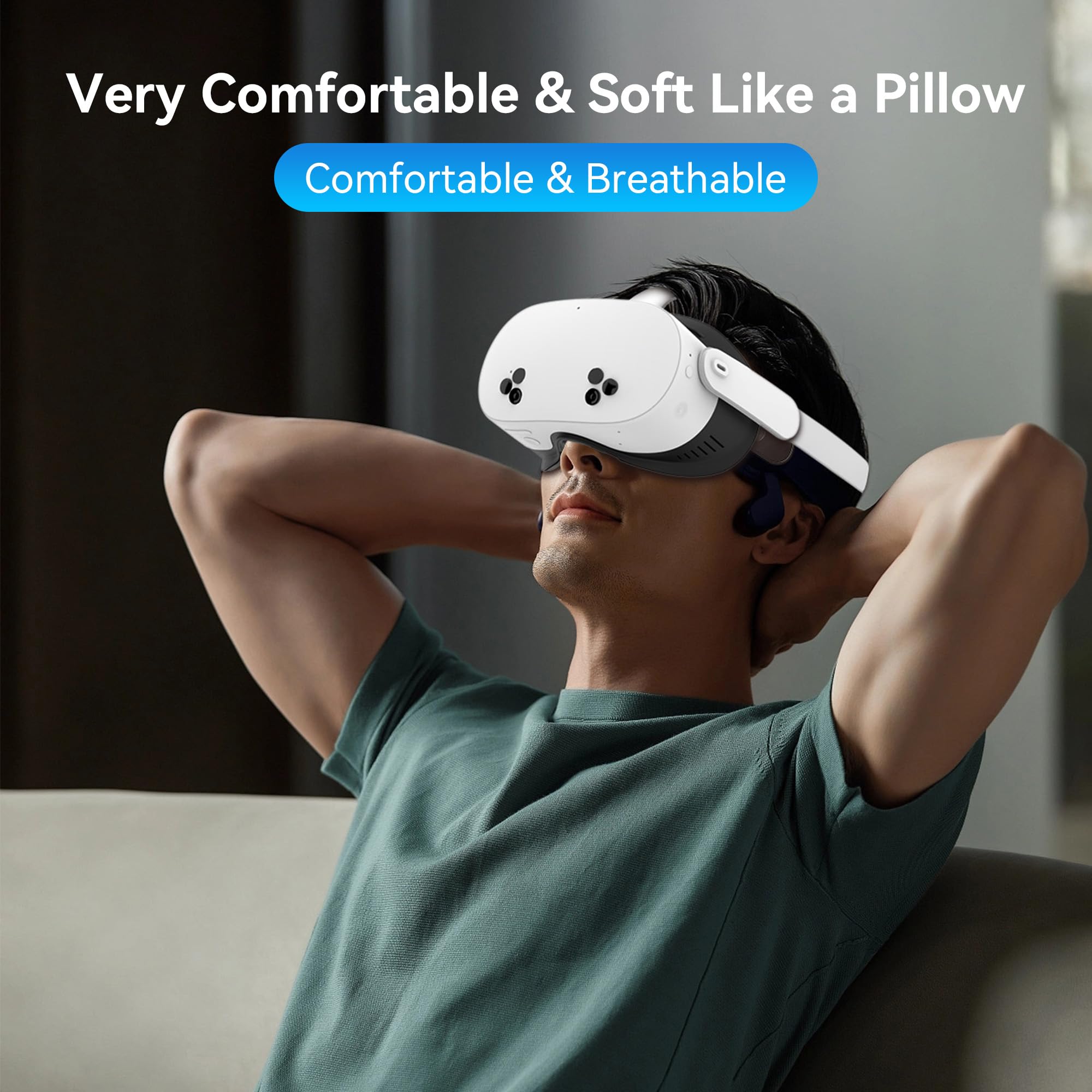 HiBloks - Interfaz facial con ventilador de refrigeración para accesorios Meta Quest 3S, 2 almohadillas de cubierta facial compatibles con el enfriador de ventilador Oculus Quest 3S, interfaz facial