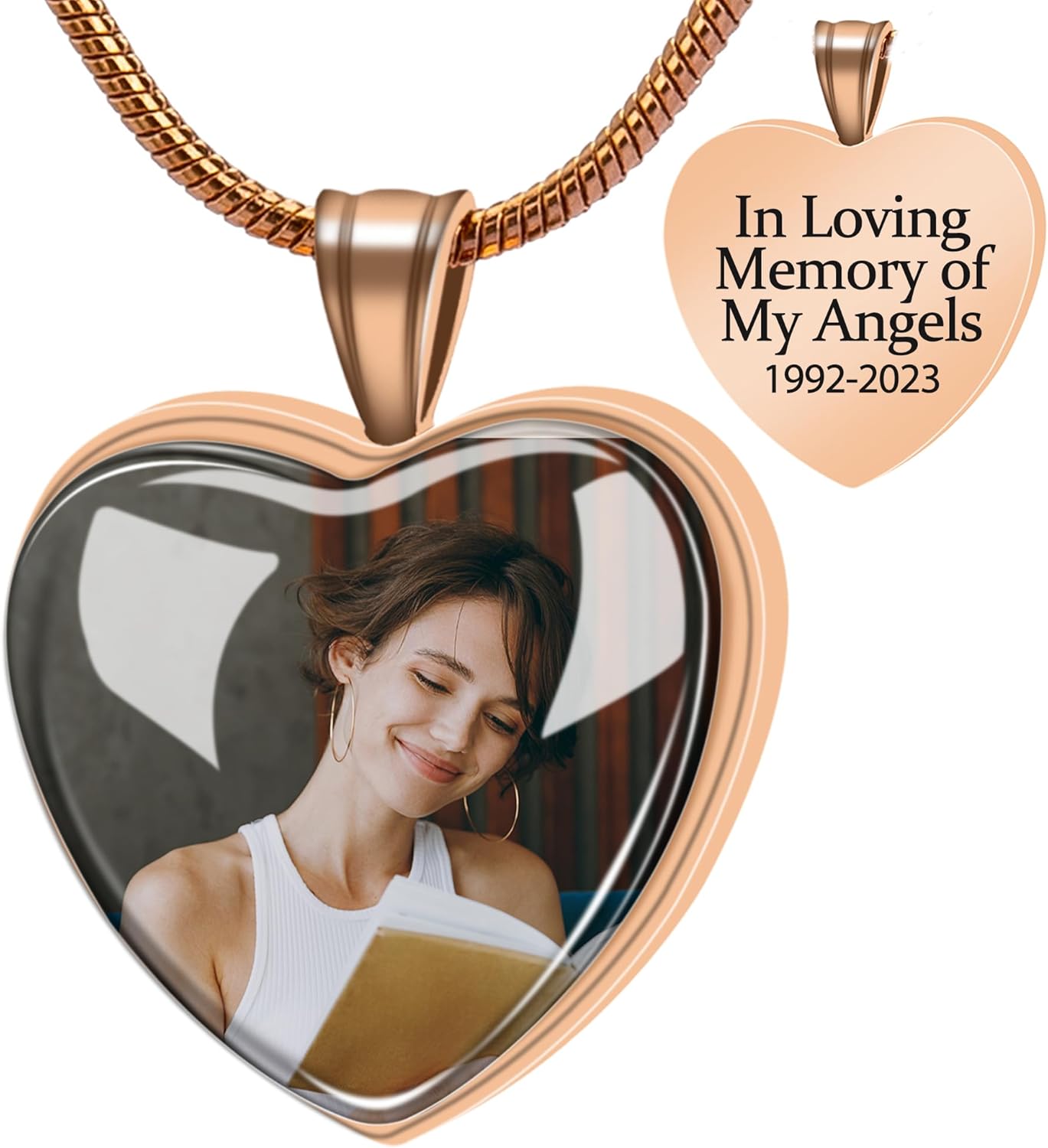 Bivei Urn Necklace for Ashes, Personalized Photo Keepsake Necklaces Cremation Jewelry for Ashes for Women & Men