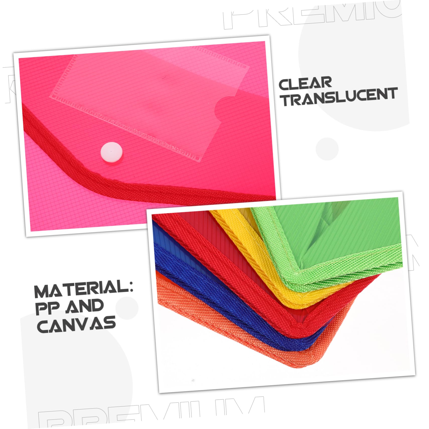 SEWACC 5stücke Dokumentenmappen aus Kunststoff Transparent mit Druckknopfverschluss als Briefumschlagmappe für Aufbewahrung und Organisation