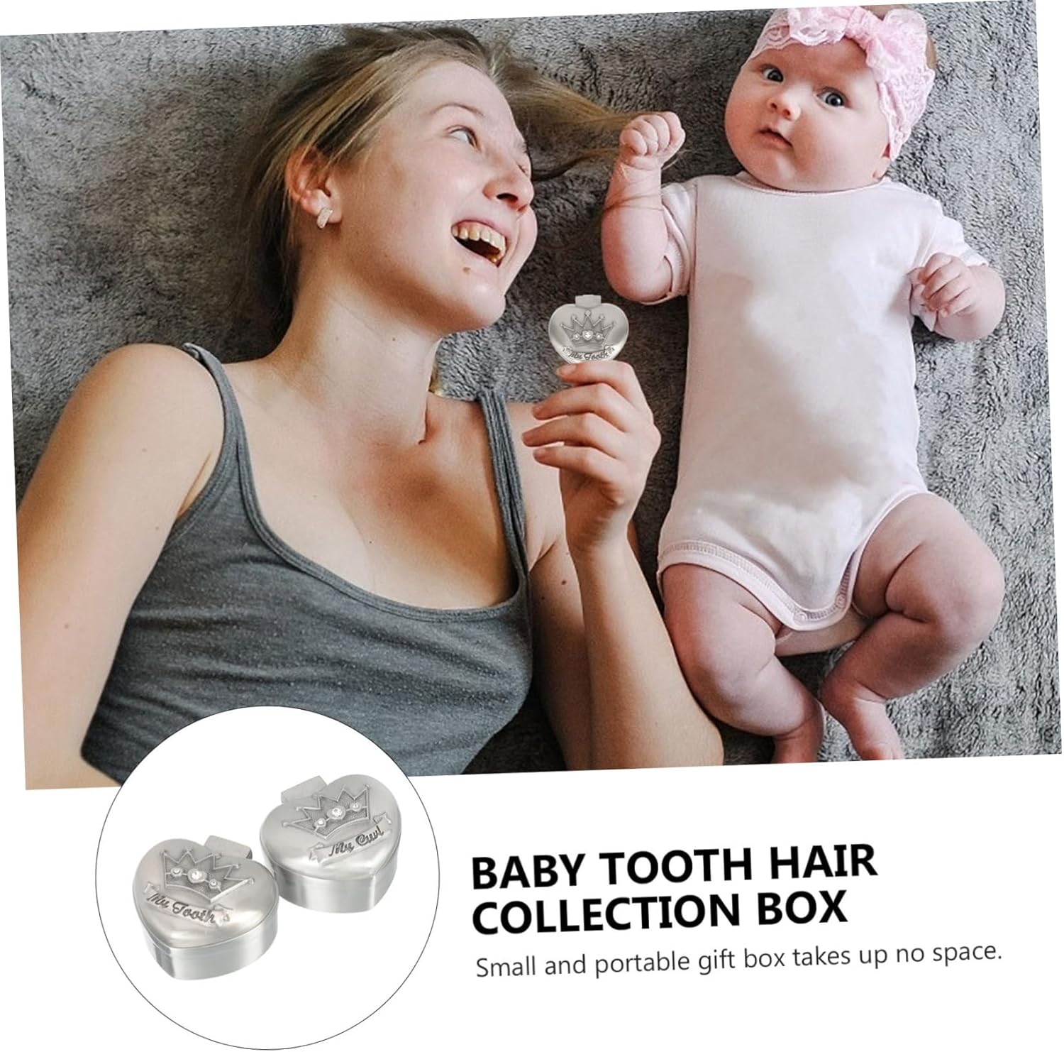2Pcs Keepsake Box for Teeth Storage Elegant Crown Design Durable Organizer for Tooth Collection present for Parents and Showers