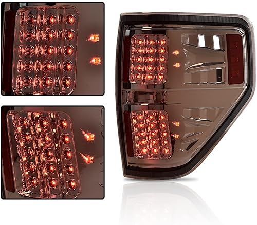 Miniatura 7 de CHEDA Luces traseras, compatibles con Ford F150 2009-2014, juego de luces traseras con carcasa crome, lente transparente, BL3Z13405B, BL3Z13404B,