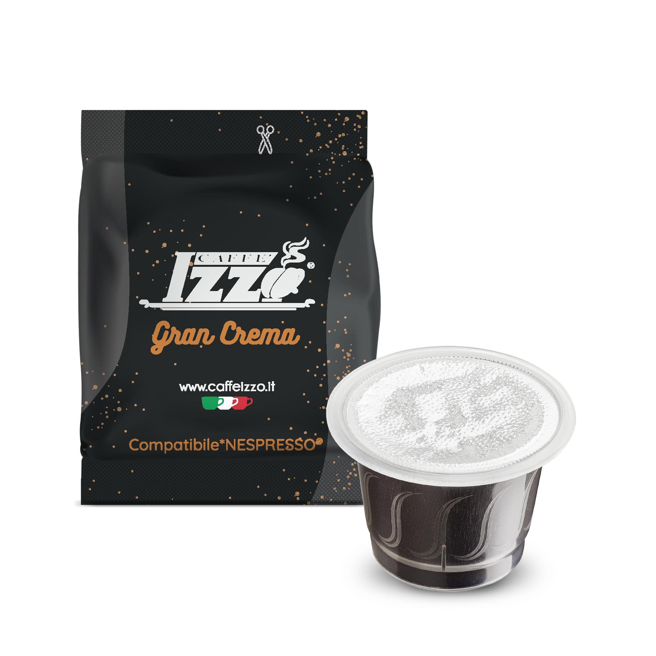 200 CAFFE IZZO miscela GRAN CREMA compatibili con Nespresso - 2 Cartoni da 100 capsule -