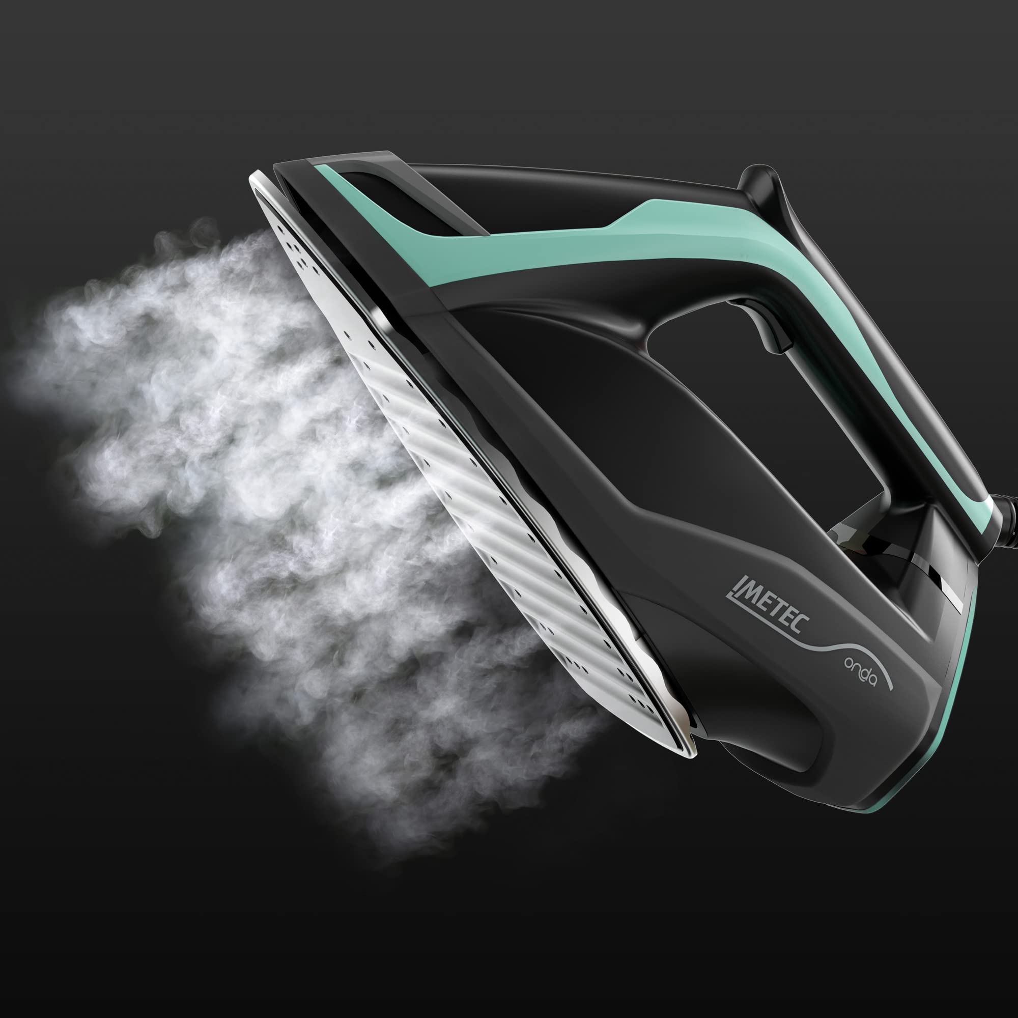 Imetec Onda P1 Żelazko Generator pary, Opatentowana przesuwna płyta falowa, 2400 W, uderzenie pary 300 g, zbiornik 2,5 l, 3 filtry z jonami srebra, technologia No Stop Vapor