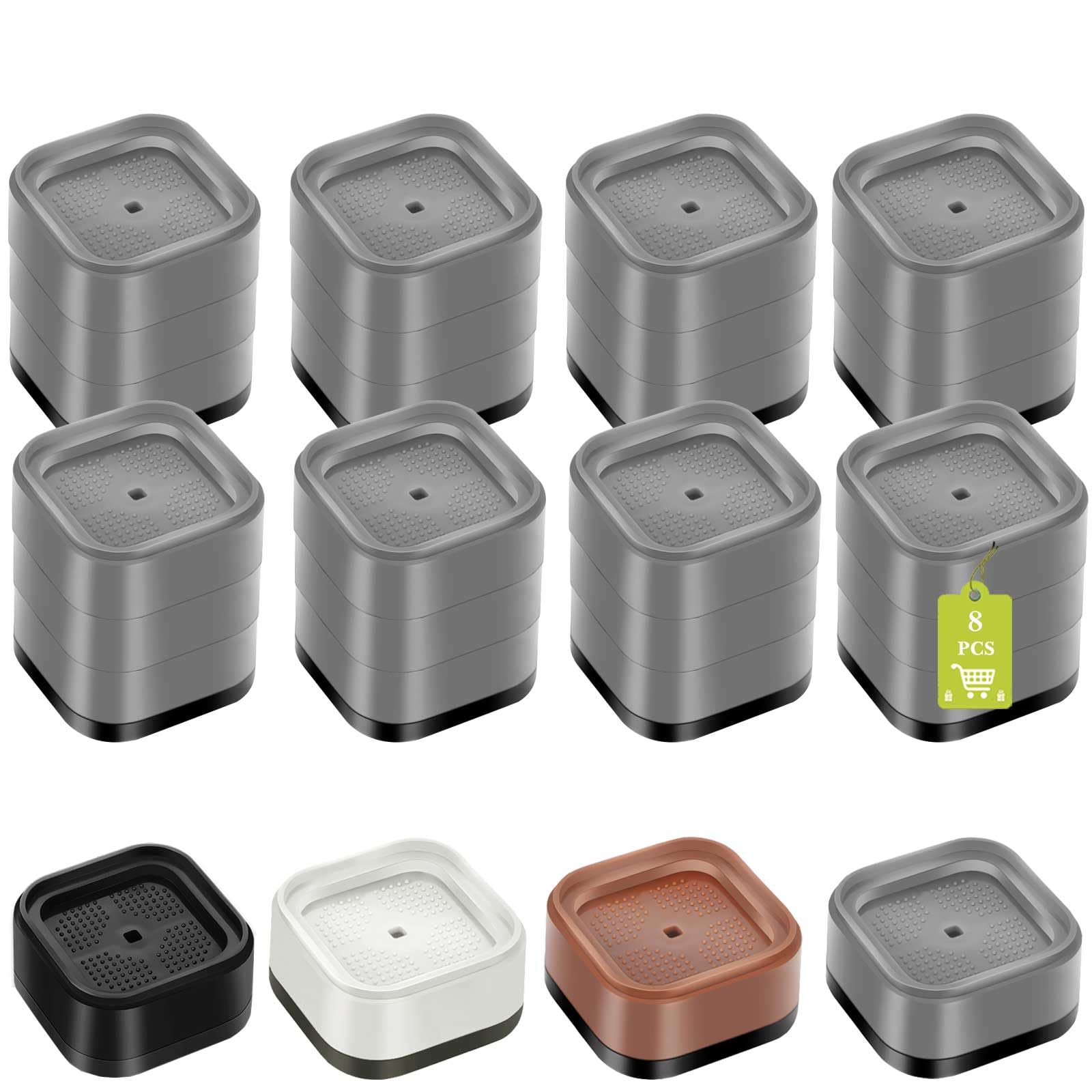 24 Pack Furniture Risers 1, 2 or 3 Inch, Adjustable Bed Risers Heavy Duty For Table Desk Couch Chair Sofa Cabinet Bed Legs Dorm, Square Stackable Bed Raisers Blocks Lift Height 1", 2" or 3", Grey