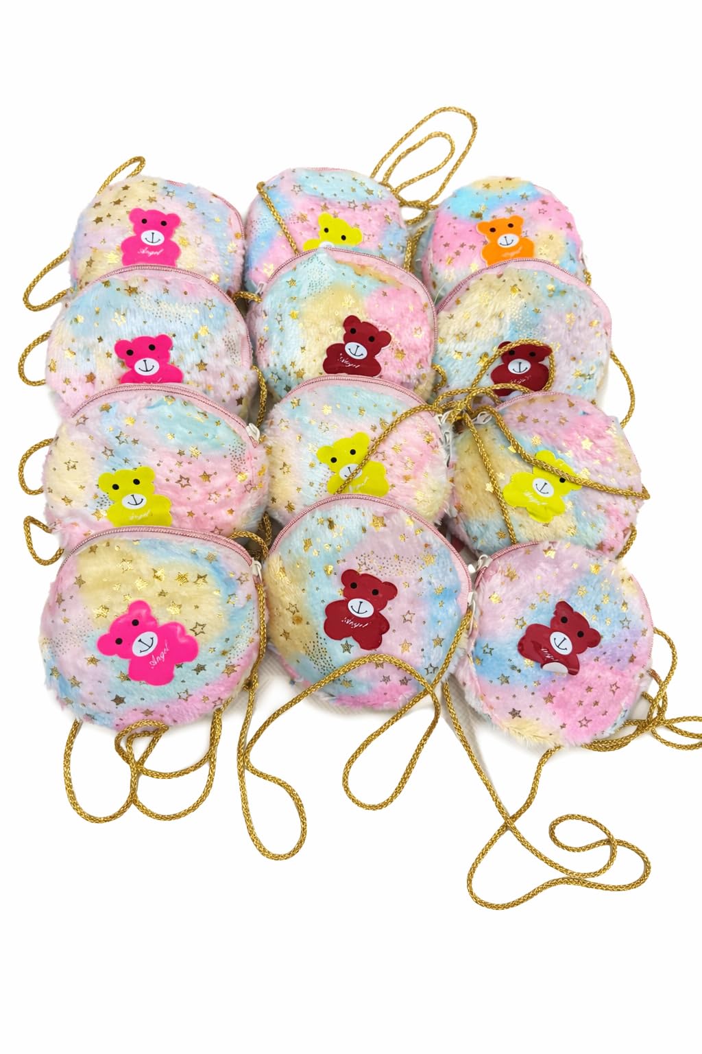 Daily Deals Set of 12 Medium Circle Size Fur Bags, Best Gift Items for Birthday, Kanya Puja, Diwali Gift Items/Navratri Gift Items, Kids Cluthes Bags Small Pouch (Pack of 12)-image-33
