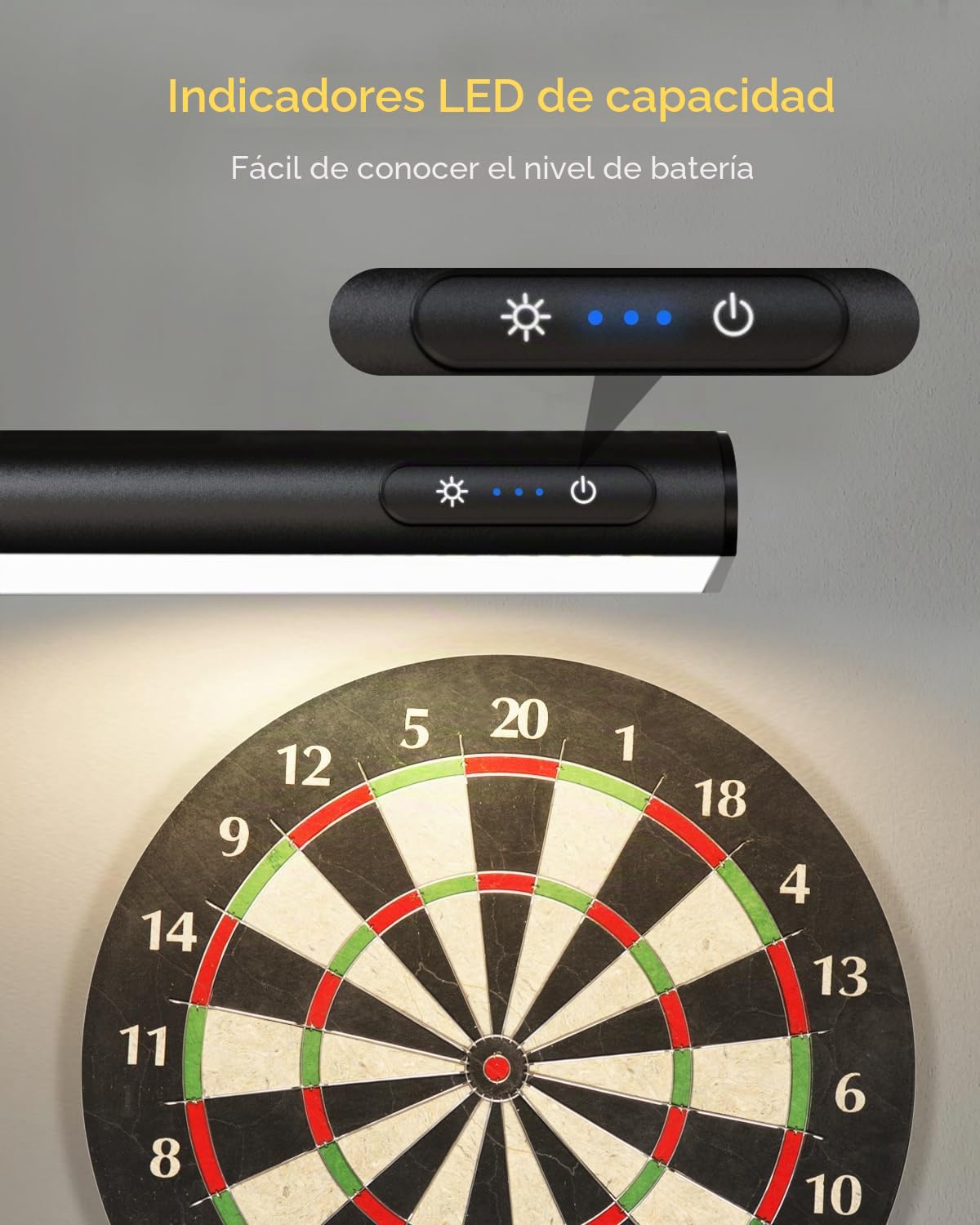 GOVSSING Lámpara Inalámbrica para Cuadros, 4000mAh Recargable, 40CM Con Mando a Distancia, 3 Modos de Iluminación, Regulable para Pintar Cuadros