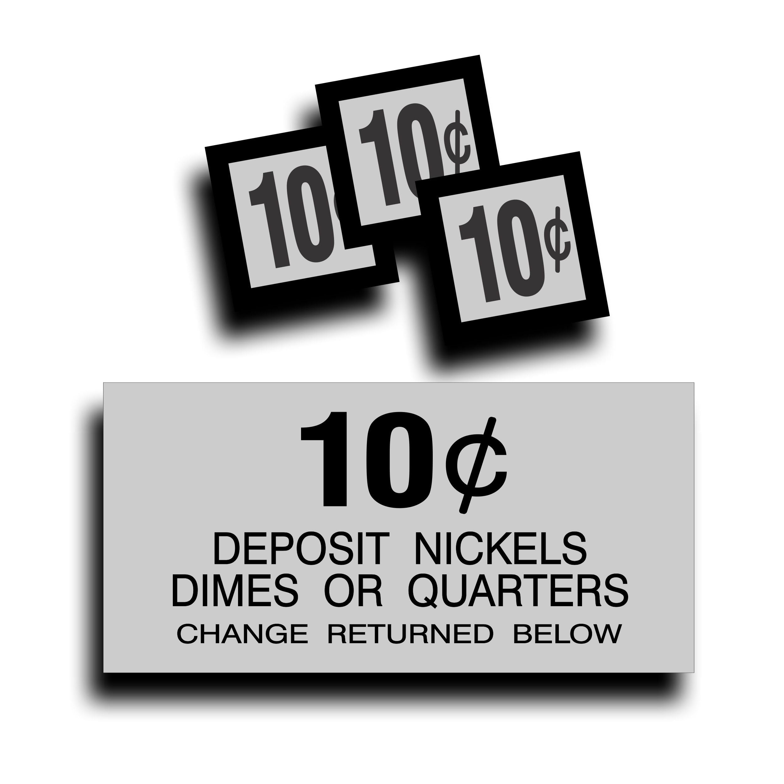 Restoration Decal Sticker for Vintage Soda Pop Soft Drink Vending Coin Change Slot Compatible with Dixie Narco Pepsi Coca Cola Machine 10 Cent - 2.188 x 4.5 Inch Plus 3 Square Decals