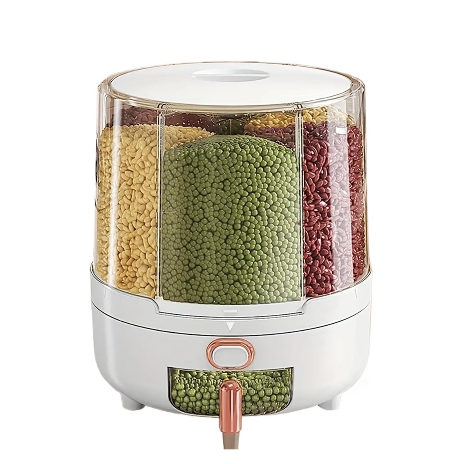 WZPTLKIBAD 6-Compartment Rotating Food Container with Airtight Seal