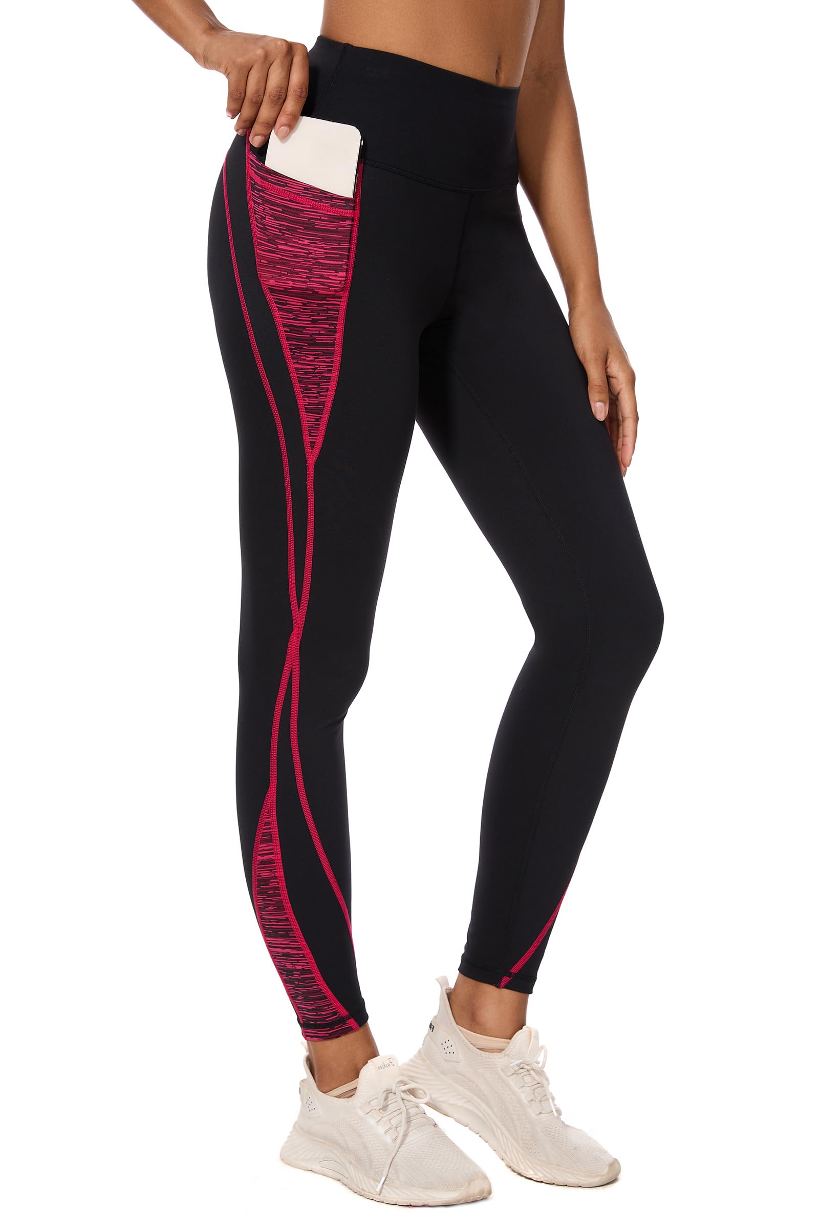 Flatik Sport Leggings Damen mit Taschen， Blickdicht Leggings Damen，Jogginghose Damen Fitnesshose Laufende Leggings S