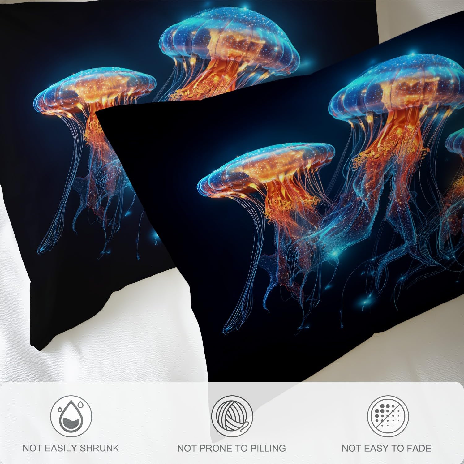 Tajemnicza czarna elegancka meduza 220 x 240 cm Łatwa w pielęgnacji poszwa na kołdrę z nadrukiem Zestaw pościeli z 2 poszewkami na poduszki Pościel Zestaw do dekoracji sypialni