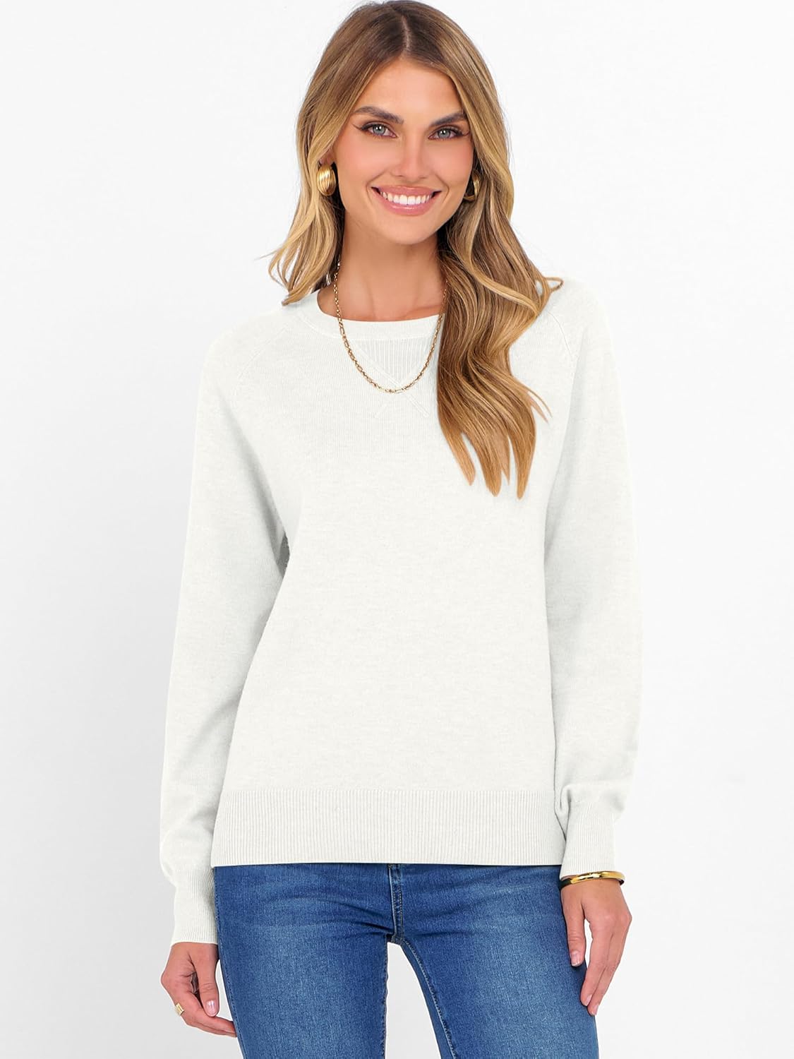 ANRABESS Sweater for Women Long Sleeve Crewneck 2026 Spring Winter Soft Loose Fit Basic Knit Pullover Sweaters Top Outfits - Image 3