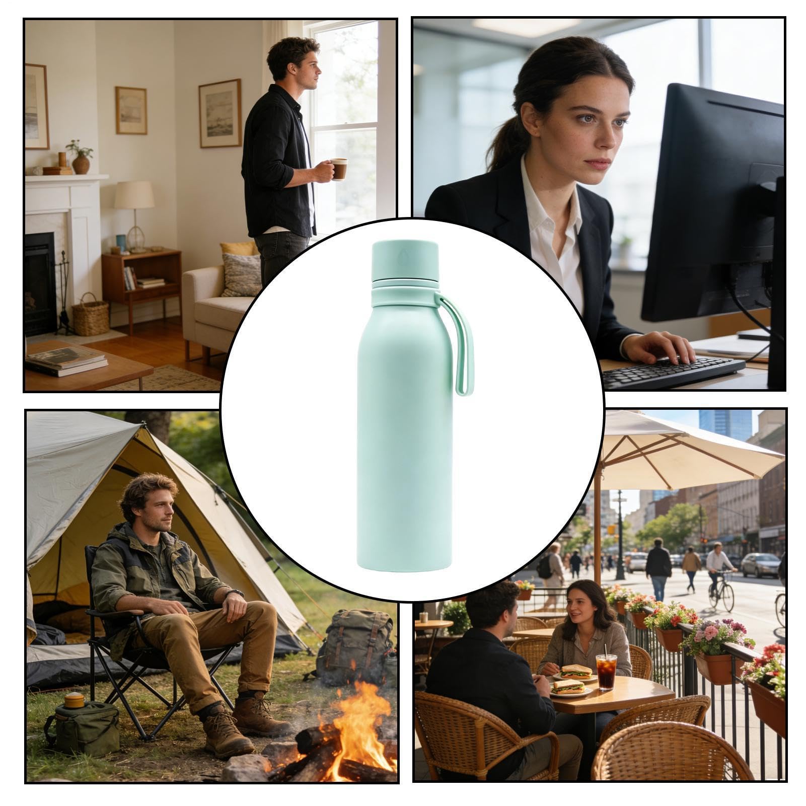 550ml Vacuum Water Bottle Stainless Steel Travel Sports Drink Flask | Insulated Water Bottle | 550ml Travel Tumbler | Insulated Sports Water Bottle | for Camping Backpacking Travel Outdoor Gym Wo