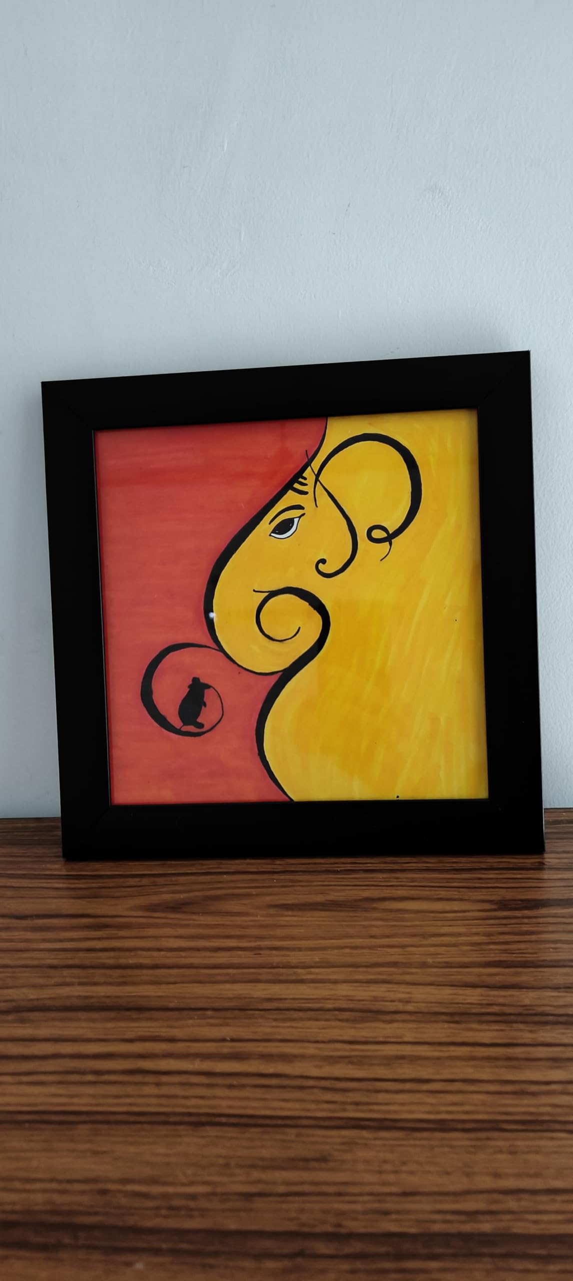 Ganesha love,hand painted ganesh with mushak