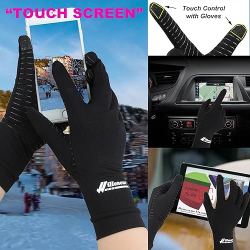 Miniatura 5 de Paquete de 2 pares de guantes de compresión de cobre para dedos completos guantes de artritis de cobre para mujeres y hombres alivian el dolor del