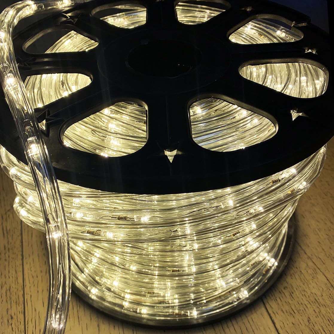 Silamp Bobina 50 metri TUBO LED luminoso luce bianca Calda 220v IP65 LUCE FISSA 2pin