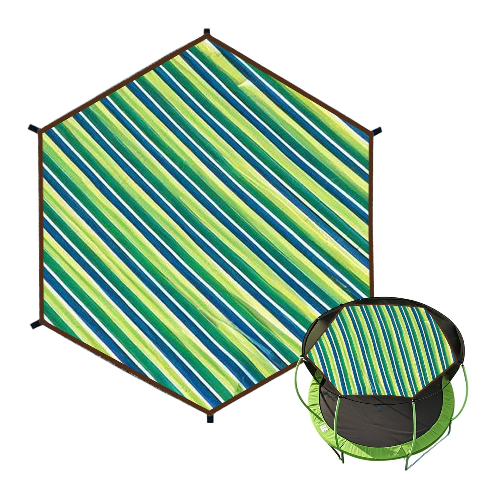 Trampoline Top Shade Cover, Waterproof UV Trampoline Sun Protection Cover 6ft, 8ft, 10ft, 12ft, 14ft, 15ft For Outdoor Backyard Garden Use