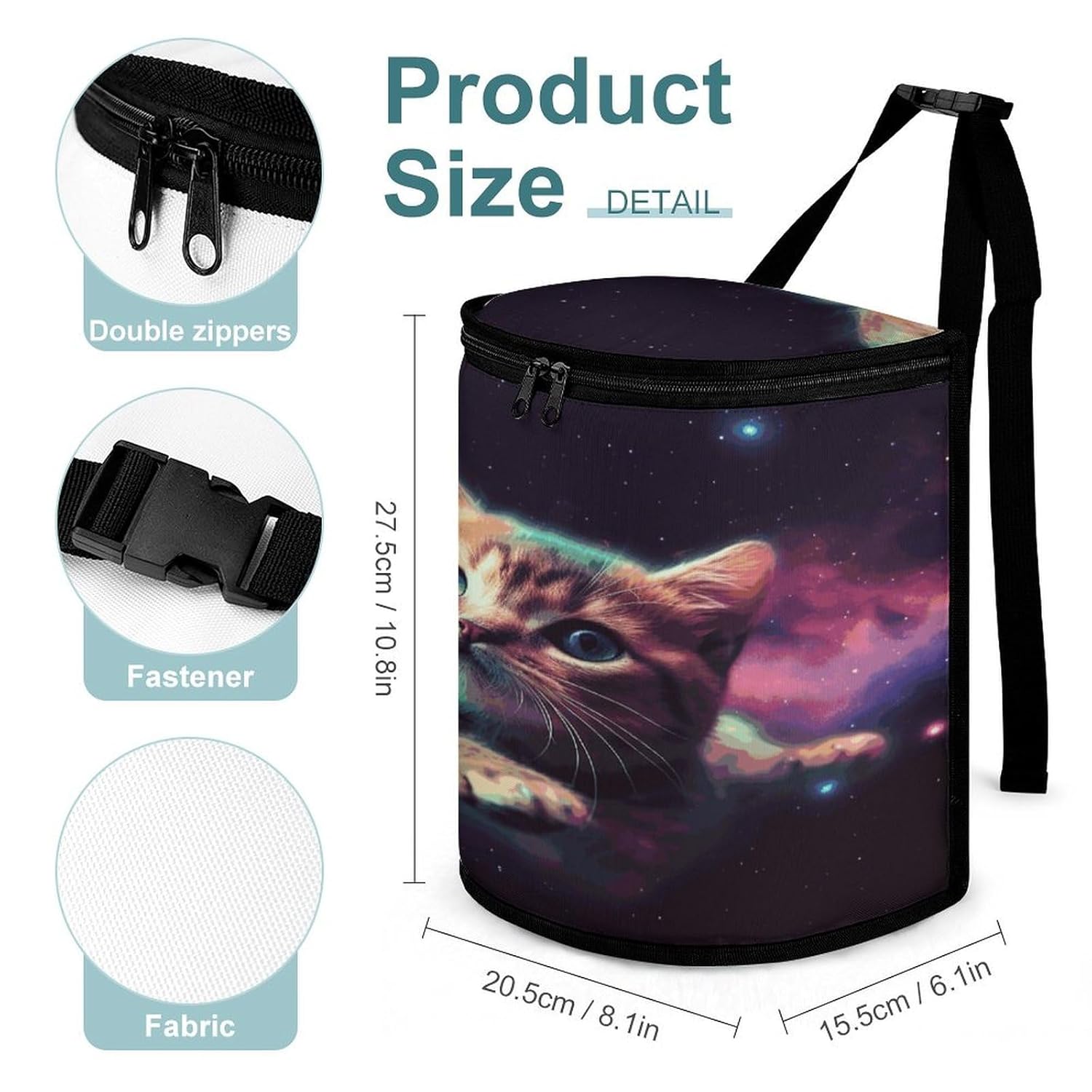 Hanging Car Trash Bag Galaxy Cat Baby Printed Car Garbage Storage Bag Leakproof Car Trash Can Portable Garbage Storage Bags