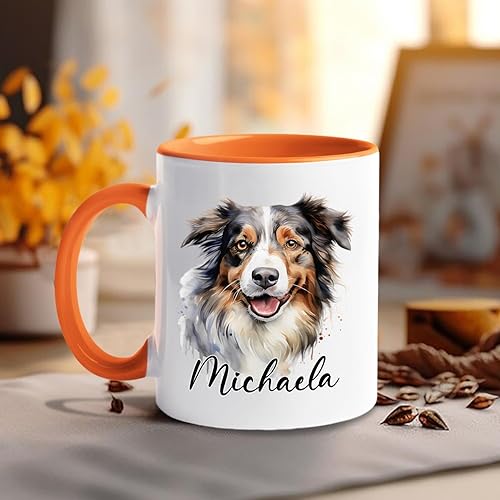 Vista 112 de Taza de café con nombre personalizado de pastor alemán, 11 15 onzas, taza de cerámica blanca de pastor alemán personalizado, regalos para hombres