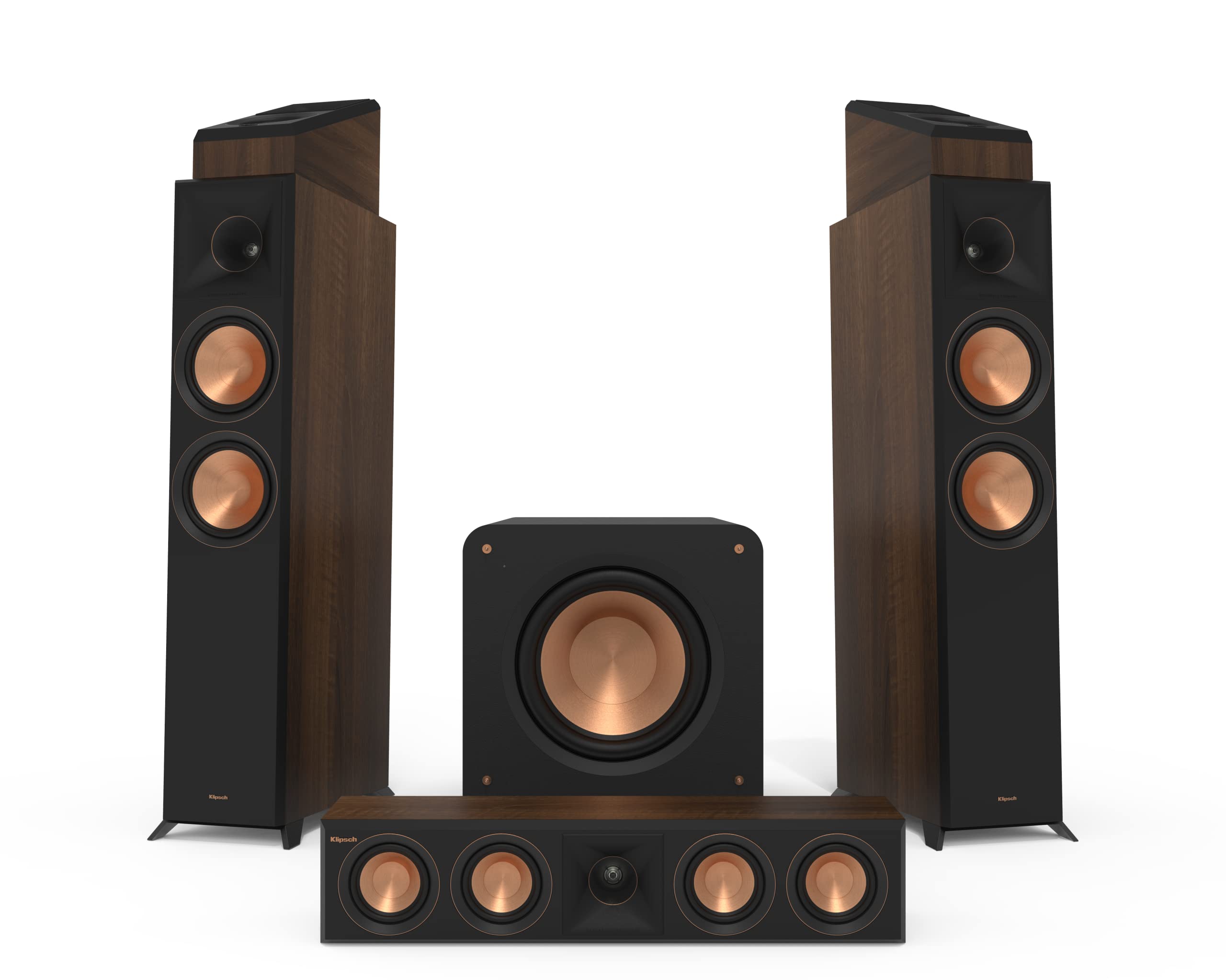 Klipsch 5.1 Walnut System - Model RP-6000F II, RP-404C II, RP-500SA II, RP-1200SW