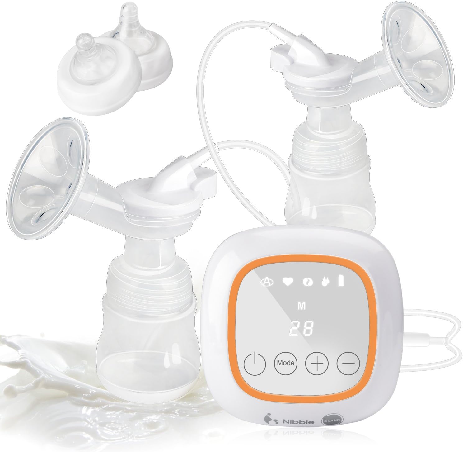 Electric Breast Pump, GL Double Breast Pump 4 Modes Portable Recharge Breast Milk Pump with 36 Suction Levels and LED Display