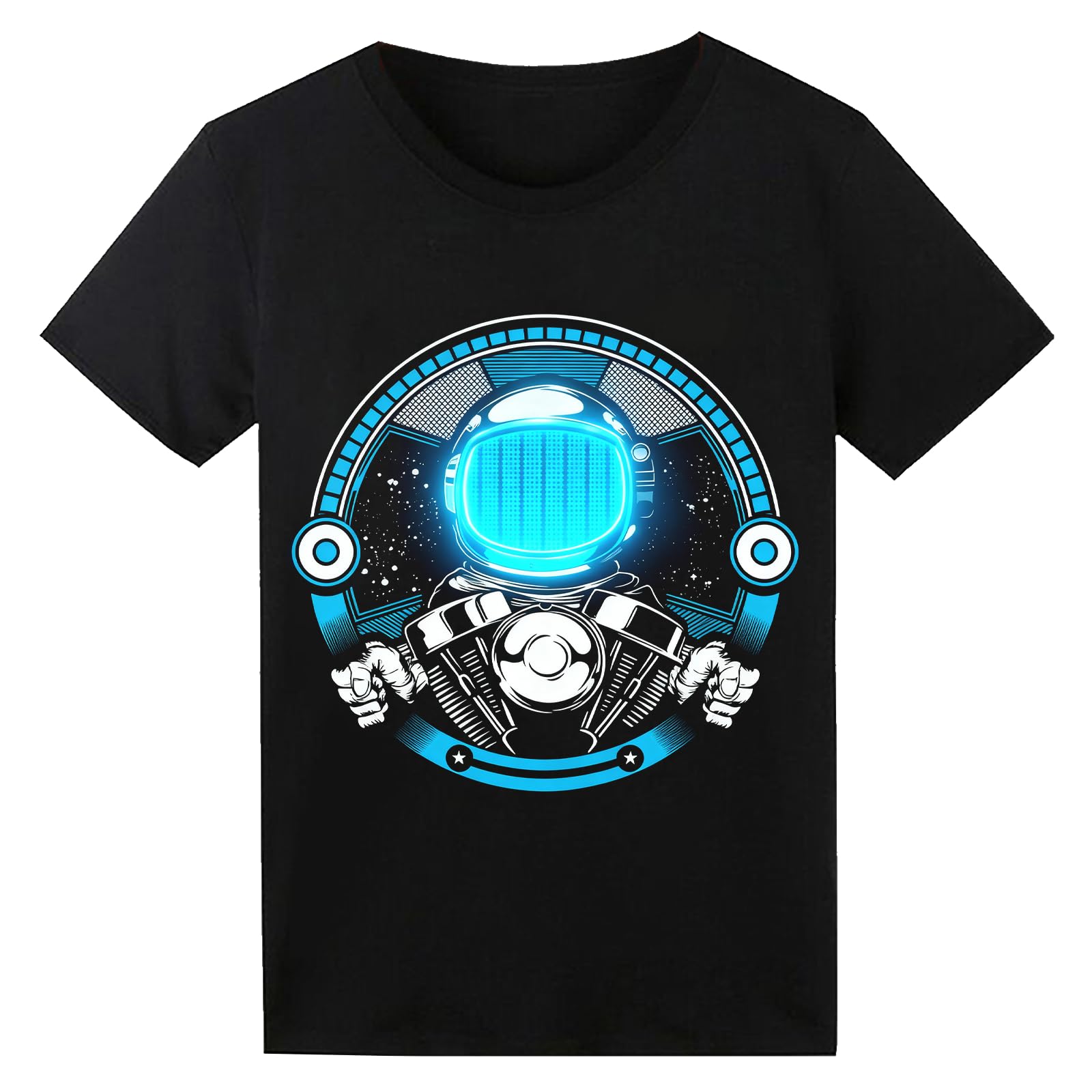 Sound Activated LED T-Shirt, Glow in The Dark Light Up Shirt for Men, Neon Shirt for Rave, Glow Party, Concert, Halloween