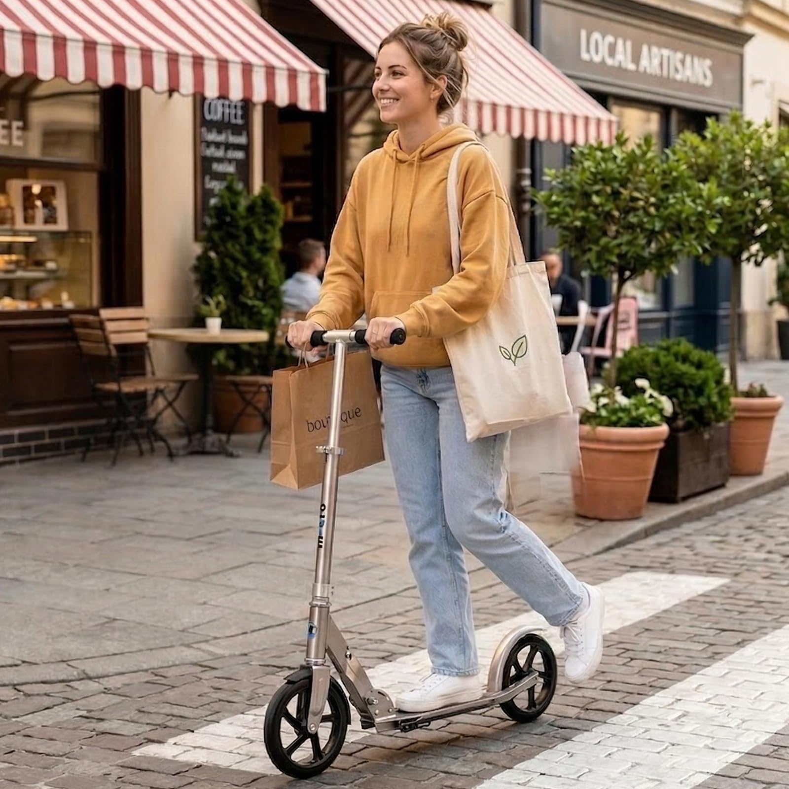 Ruote Scooter 200mm, 2 Pezzi Ruote di Ricambio per Scooter con Cuscinetti ABEC-7, Ruote City Scooter Antiscivolo per la Maggior Parte dei Monopattini (200 x 40mm Nero)