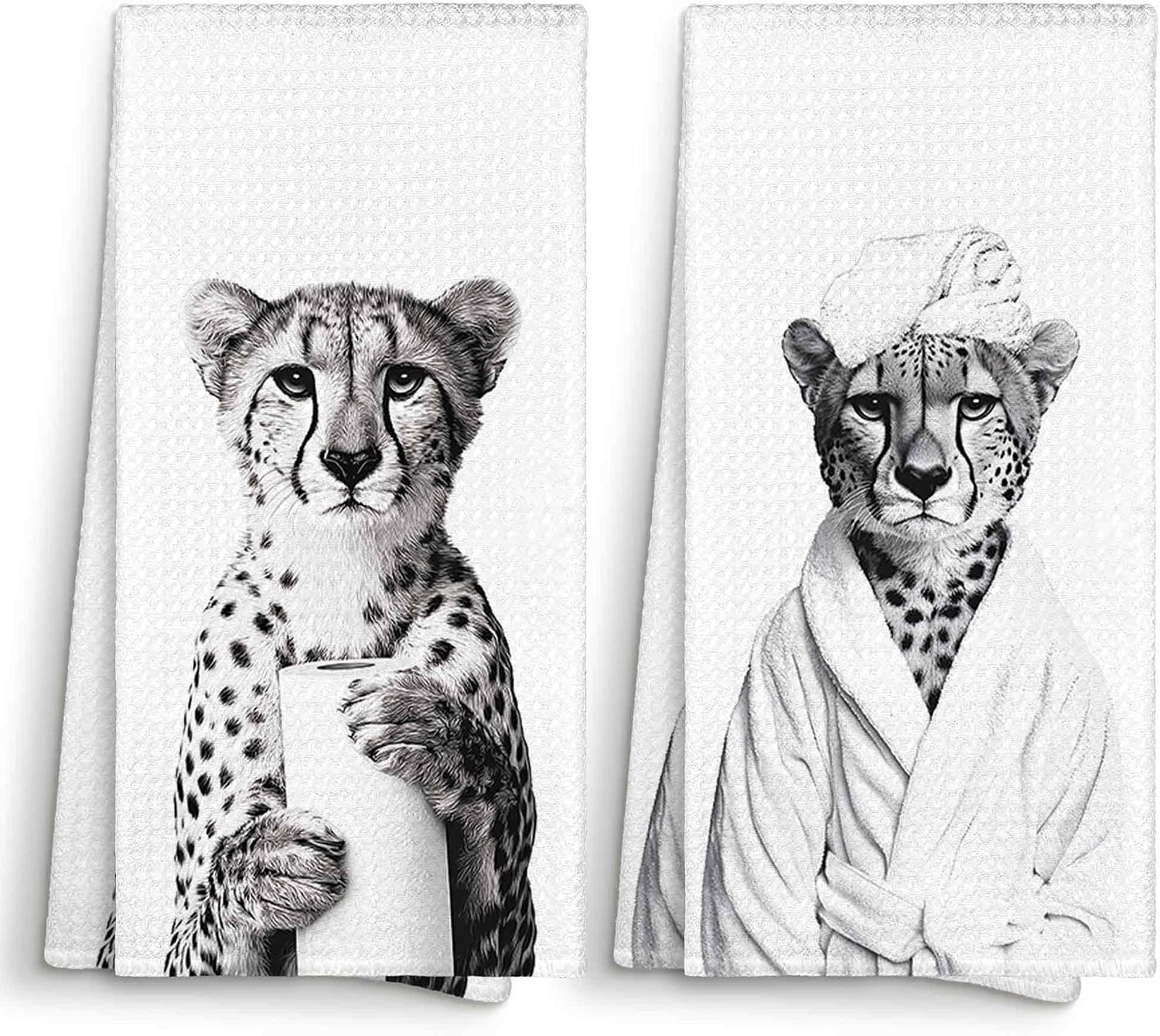 Funny Dinosaur Kids Hand Towels Decorative 16x24, Dinosaur Gifts for Boys Kids Hand Towels for Bathroom Decor, Funny Dino Bathroom Kitchen Towel Decor, Set of 2