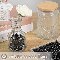 Vista 4 de FUTUREPLUSX Canicas de vidrio plano negro de 1 libra, relleno de jarrón de guijarros de vidrio, cuentas oscuras, pecera, gema decorativa para mesa