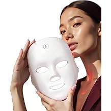 LED Face Mask &ndash; Cordless Facial Light Mask with 7 Custom Light Modes, Rechargeable Red Light Mask for All-Round Coverage, One-Button Control for Easy At-Home &amp; On-the-Go Skincare