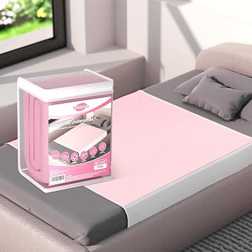 39"X40" Non Slip Washable Waterproof Bed Pads, Pink