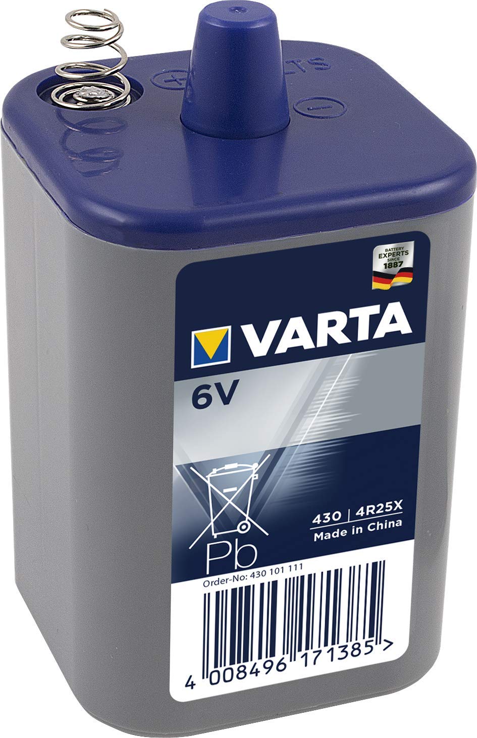 VARTA 6V Blockbatterie 4R25X, Zink-Chlorid, 1 Stück, 7,5 Ah