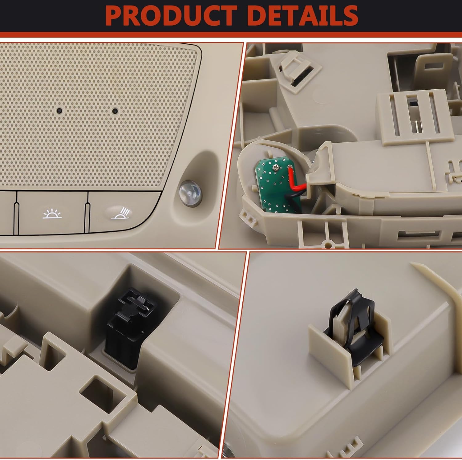 Car Interior Overhead Console Map Reading Light Lamp Compatible with Nissan Altima 2013-2018 Teana 2013-2018 Sentra 2013-2015 26430-C990D Replace Dome Light Reading Ceiling Lamp