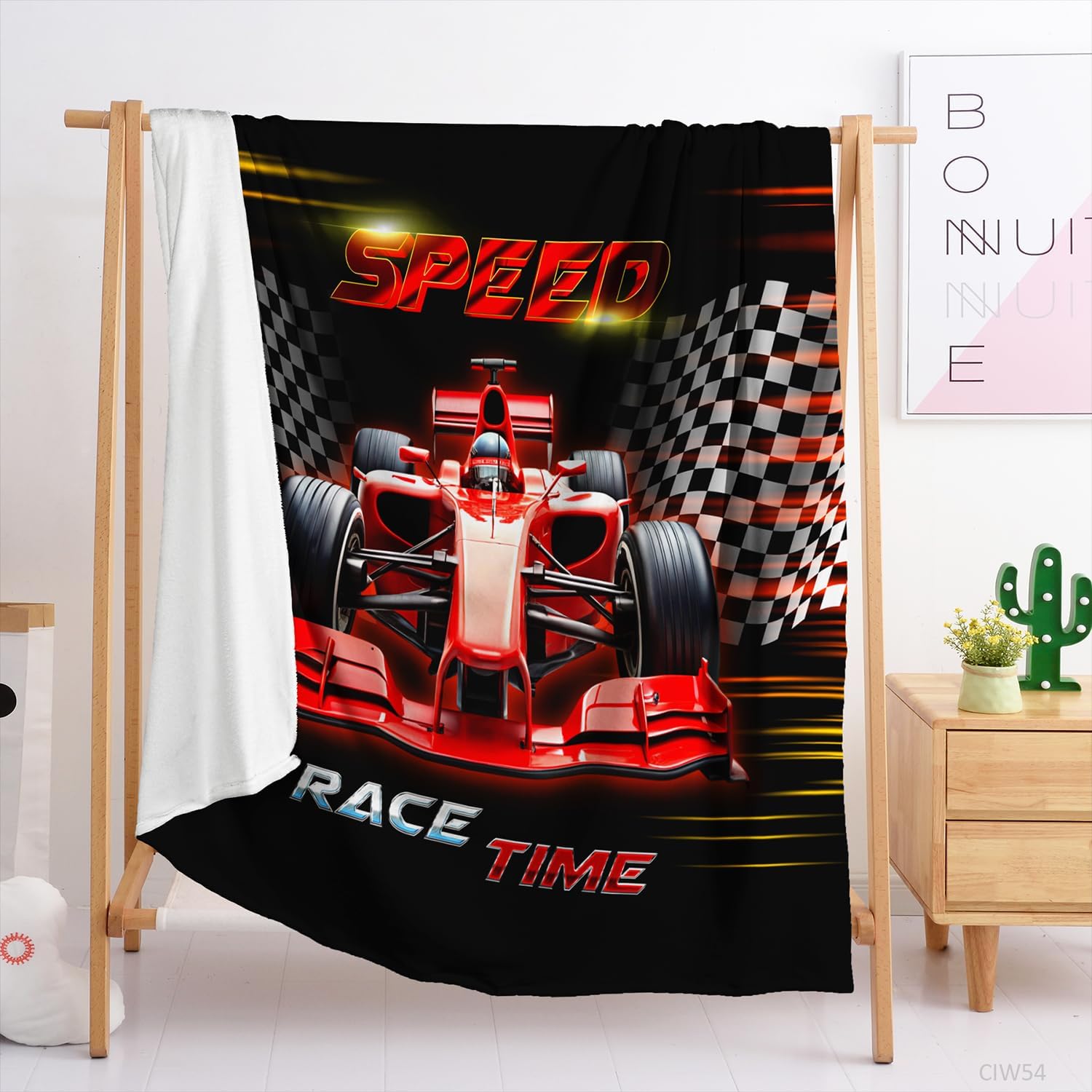 Red Racing Cars Blanket Gifts for Children's Day,78" L*59" W.